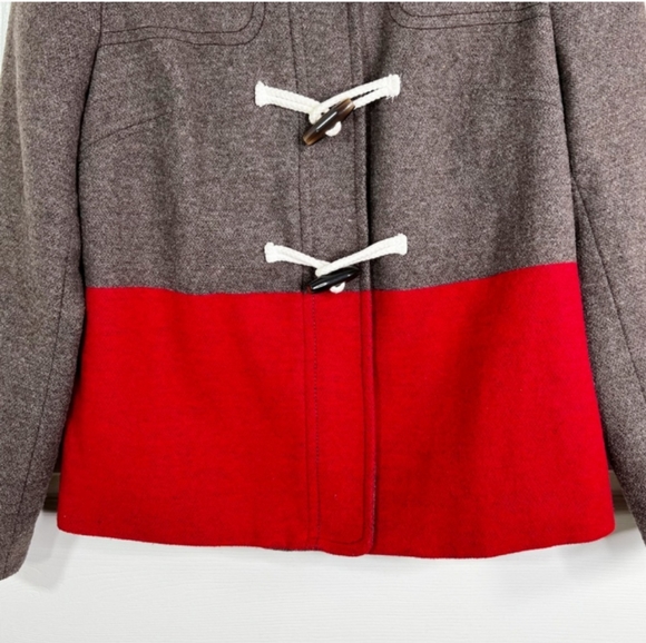 Old Navy Wool Blend Colorblock PeaCoat in Brown & Red Women's Size Medium - Picture 5 of 12